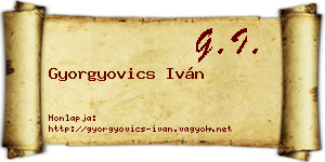 Gyorgyovics Iván névjegykártya
