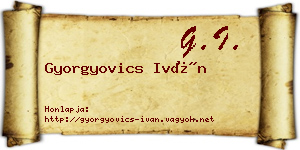 Gyorgyovics Iván névjegykártya